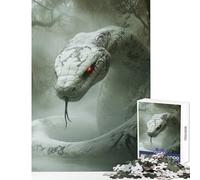 Rompecabezas de 1000 Piezas para Adolescentes diseño de Monstruo Cobra Blanca Ideal para Decorar la Pared Ideal para Mujeres y Hombres Juego práctico y desafiante para completar Tamaño 38x52cm