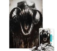 Rompecabezas de 1000 Piezas para Adolescentes diseño de Monstruo Negro Ideal para armar con precisión Toda la Familia (38x52cm)