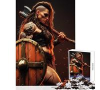 Rompecabezas de 1000 Piezas para Adolescentes diseño de Mujer vikinga Juguetes antiestrés Regalos para Mujeres y Hombres Juego Imposible Interesante para Reducir el estrés tamaño 38x26cm