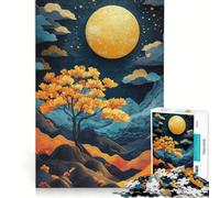 Rompecabezas de 1000 Piezas para Adolescentes, diseño de Naturaleza Dorada en Capas, Juegos relajantes, desafío difícil, cumpleaños 50x75cm