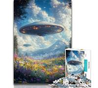 Rompecabezas de 1000 Piezas para Adolescentes diseño de Nave Espacial Extraterrestre Toda la Familia 26x38cm