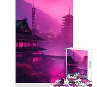 Rompecabezas de 1000 Piezas para Adolescentes diseño de neón del Horizonte de Tokio Juguetes antiestrés Regalos Ideales para la Familia interacción Entre Padres e Hijos tamaño 50x75cm