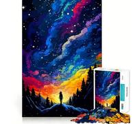 Rompecabezas de 1000 Piezas para Adolescentes,diseño de niña del Bosque y Estrella,Pixel Art,Corte Fino,lógica,Juguete Divertido,Tiempo de Juego Acogedor,decoración navideña para la Pared (50x75cm)