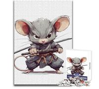 Rompecabezas de 1000 Piezas para Adolescentes, diseño de Ninja Mouse Warrior, Ideal para Momentos de Relax, Troquelado de precisión Fina, tamaño 50x75cm