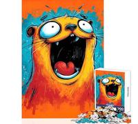 Rompecabezas de 1000 piezas para adolescentes diseño de nutria de dibujos animados gritando de terror juguete educativo ideas de regalo juego práctico colección de artistas bellas artes tamaño 38x26cm