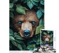 Rompecabezas de 1000 Piezas para Adolescentes diseño de Oso en el Bosque Ideal para Decorar el hogar Regalos de cumpleaños Juegos relajantes retos educativos (tamaño 50x75cm)