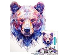 Rompecabezas de 1000 Piezas para Adolescentes diseño de Oso geométrico 1000 Piezas Juguetes de decoración para el hogar decoración de Pared Regalo Ideal para Toda la Familia (38x26cm)