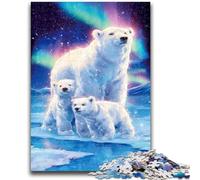 Rompecabezas de 1000 Piezas para Adolescentes, diseño de Oso Polar Aurora, un Juego desafiante, Toda la Familia, 26x38cm
