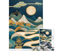 Rompecabezas de 1000 Piezas para Adolescentes diseño de Paisaje japonés Nocturno Kintsugi Juguetes de Bricolaje Regalo de cumpleaños Juegos Familiares con Piezas de Formas Totalmente entrelazadas