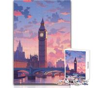 Rompecabezas de 1000 Piezas para Adolescentes, diseño de Paisaje londinense, Maravilloso y Hermoso, cumpleaños, Obra de Arte, tamaño 38x26cm