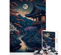 Rompecabezas de 1000 Piezas para Adolescentes diseño de Paisaje Lunar japonés Juguete Educativo Regalo de Amigo Secreto Juego Educativo colección de Artistas Bellas Artes tamaño 38x26cm