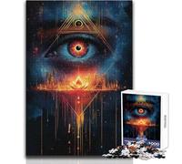 Rompecabezas de 1000 Piezas para Adolescentes, diseño de Paisaje Urbano con el Ojo Que Todo lo ve, Juego para Mejorar la Memoria, Regalo de cumpleaños, tamaño 50x75cm