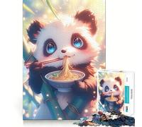 Rompecabezas de 1000 Piezas para Adolescentes,diseño de Panda de bambú,Ramen,decoración de Corte preciso,Juguete para ejercitar el Cerebro,Juego de Paz,Regalo Divertido de Navidad (38x52cm)