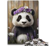 Rompecabezas de 1000 Piezas para Adolescentes, diseño de Panda Lavanda, desafiante, Divertido y Divertido Juego Educativo para cumpleaños, 50x75cm