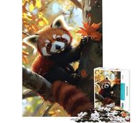 Rompecabezas de 1000 Piezas para Adolescentes diseño de Panda Rojo Juguetes adorables Juegos educativos y relajantes para la diversión Familiar Regalos de Amigo Invisible (tamaño 50x75cm)