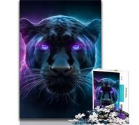 Rompecabezas de 1000 Piezas para Adolescentes, diseño de Pantera de neón Ejercita el Cerebro, Juguetes adictivos para Cultivar la Paciencia Colección de Artistas Bellas Artes 75x50cm