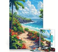 Rompecabezas de 1000 Piezas para Adolescentes,diseño de Paseo Hawaiano,Pixel Art,Corte preciso,Divertido Juego de lógica,Juego Tranquilo,decoración navideña,Regalo (50x75cm)