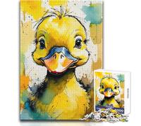 Rompecabezas de 1000 Piezas para Adolescentes, diseño de Patito de Acuarela, Tranquilo, Divertido, para el Tiempo Libre, Ajustado, sin Costuras, de precisión, tamaño 50x75cm