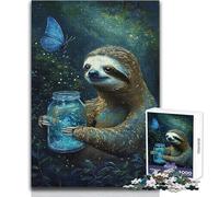 Rompecabezas de 1000 Piezas para Adolescentes, diseño de Perezoso con luciérnaga, Ideal para un rato de Relax, Troquelado de precisión Fina, tamaño 38x52cm