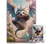 Rompecabezas de 1000 Piezas para Adolescentes, diseño de Perezoso, dragón, Unicornio, híbrido, Educativo, Familiar, difícil, Regalo de cumpleaños, tamaño 38x52cm