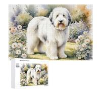 Rompecabezas de 1000 piezas para adolescentes, diseño de perro blanco esponjoso, para jardín, decoración de pared, difícil, duro, único, regalo de cumpleaños y Navidad, 1000 piezas