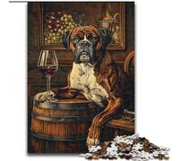 Rompecabezas de 1000 Piezas para Adolescentes, diseño de Perro bóxer Bebiendo, un desafío difícil para aliviar el estrés, un Regalo de Amigo Secreto para Mayores de 14 años tamaño 50x75cm