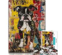 Rompecabezas de 1000 Piezas para Adolescentes, diseño de Perro bóxer Juego desafiante y Educativo para Toda la Familia, Ideal para cumpleaños y Navidad (75x50cm)