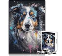 Rompecabezas de 1000 Piezas para Adolescentes, diseño de Perro Collie, Ideal para Aprender, Juego Educativo, Regalo de cumpleaños (tamaño 38x52cm)
