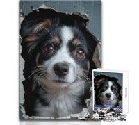 Rompecabezas de 1000 Piezas para Adolescentes, diseño de Perro Mirando a través de un Agujero, Tranquilo, Divertido, para el Tiempo Libre, Ajustado, sin Costuras, Juguete de precisión, tamaño 38x52cm