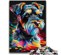 Rompecabezas de 1000 Piezas para Adolescentes, diseño de Perro Schnauzer estándar, Ideal para aliviar el estrés, desafío difícil, Regalo de Amigo Secreto (75x50cm)