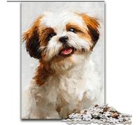 Rompecabezas de 1000 Piezas para Adolescentes, diseño de Perro Shih Tzu Juguetes educativos, Juegos antiestrés, decoración única para el hogar y Regalos tamaño 26x38cm