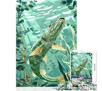 Rompecabezas de 1000 Piezas para Adolescentes diseño de pez Lucio Submarino decoración del hogar Juguetes Regalo de cumpleaños Juegos educativos Cada Pieza es única Tamaño: 50x75cm