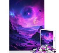 Rompecabezas de 1000 Piezas para Adolescentes diseño de Planeta Morado y Cosmos Ideal como Juego práctico Ideal como Lista de Deseos con Papá Noel Tamaño: 38x26cm