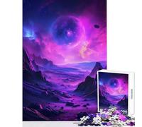 Rompecabezas de 1000 Piezas para Adolescentes diseño de Planeta Morado y Cosmos Juego Educativo interacción Entre Padres e Hijos tamaño 50x75cm