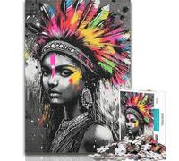 Rompecabezas de 1000 Piezas para Adolescentes, diseño de Princesa India, Grafiti, 1000 Piezas, Juego Educativo para cumpleaños y Navidad, para niños de 14 años y más, 26x38cm