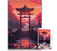 Rompecabezas de 1000 Piezas para Adolescentes, diseño de Puerta de fantasía Japonesa, Ideal para un pasatiempo Tranquilo en Interiores, Juguete de Corte de precisión Superior, tamaño 38x52cm