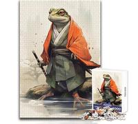 Rompecabezas de 1000 Piezas para Adolescentes, diseño de Rana, samurái, Guerrero, Sapo, Acogedor, Relajante, para Interiores, Juguete de Corte de precisión avanzado, tamaño 38x52cm