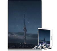 Rompecabezas de 1000 Piezas para Adolescentes, diseño de Rascacielos de Noche, Ideal para un rato de Relax, Troquelado de precisión Fina, tamaño 50x75cm