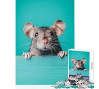 Rompecabezas de 1000 Piezas para Adolescentes diseño de Rata Curiosa Que mira hacia Arriba Juguetes antiestrés Regalos de cumpleaños Juego de ingenio interacción Entre Padres e Hijos tamaño 50x75cm