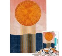 Rompecabezas de 1000 Piezas para Adolescentes diseño de Rayos de Sol Naranjas Juguete antiestrés desafío de análisis y lógica para completar (tamaño 38x26cm)