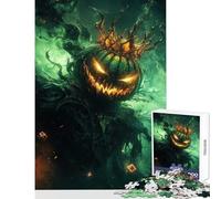 Rompecabezas de 1000 Piezas para Adolescentes diseño de Rey Calabaza con Corona en Niebla Verde Juguete para decoración de Pared Regalo de cumpleaños Juego práctico colección de Artistas Bellas Artes