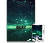 Rompecabezas de 1000 Piezas para Adolescentes, diseño de riel bajo una Estrella Esmeralda, Juego de Hermoso diseño, Obra de Arte difícil, Regalo, tamaño 38x26cm