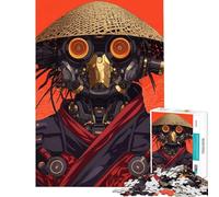 Rompecabezas de 1000 Piezas para Adolescentes diseño de Robot samurái Cyberpunk Juego práctico Juguetes adictivos para Cultivar la Paciencia Gran Regalo desafío exigente (tamaño 50x75cm)