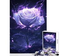 Rompecabezas de 1000 Piezas para Adolescentes diseño de Rosa Morada llameante Juguete Educativo Regalo de cumpleaños Juego de ingenio colección de Artistas Bellas Artes tamaño 38x26cm