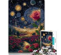 Rompecabezas de 1000 Piezas para Adolescentes, diseño de Rosa psicodélica Juguete de Entretenimiento Familiar, Toda la Familia (38x26cm)