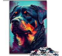 Rompecabezas de 1000 Piezas para Adolescentes, diseño de Rottweiler, Colorido, Ayuda a ejercitar el Cerebro, Juguetes adictivos para Cultivar la Paciencia, decoración tamaño 26x38cm