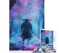 Rompecabezas de 1000 Piezas para Adolescentes diseño de Sakura Samurai Solitario Juguetes antiestrés Regalos de Amigo Secreto Juego de ingenio desafiante para completar tamaño 38x52cm