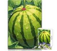 Rompecabezas de 1000 Piezas para Adolescentes, diseño de sandía Fresca con Gotas de rocío, Ideal para Relajarse, Disfrutar de un pasatiempo, Corte Limpio y consistente, tamaño 50x75cm