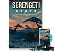 Rompecabezas de 1000 Piezas para Adolescentes diseño de Serengeti con una reseña ingeniosa de Corte Fino Ideal para Entrenar la concentración un Juego para Momentos de Tranquilidad