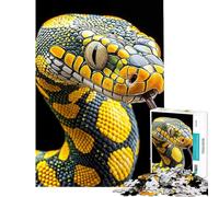 Rompecabezas de 1000 Piezas para Adolescentes diseño de Serpiente Amarilla y Negra Juguetes de decoración para el hogar Corte de precisión Regalo de cumpleaños Regalos de Viaje (38x52cm)